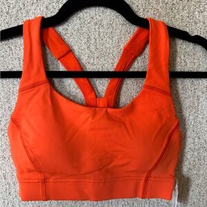 Lululemon Power Through Bra Women's Orange Bra, size 6. NWT